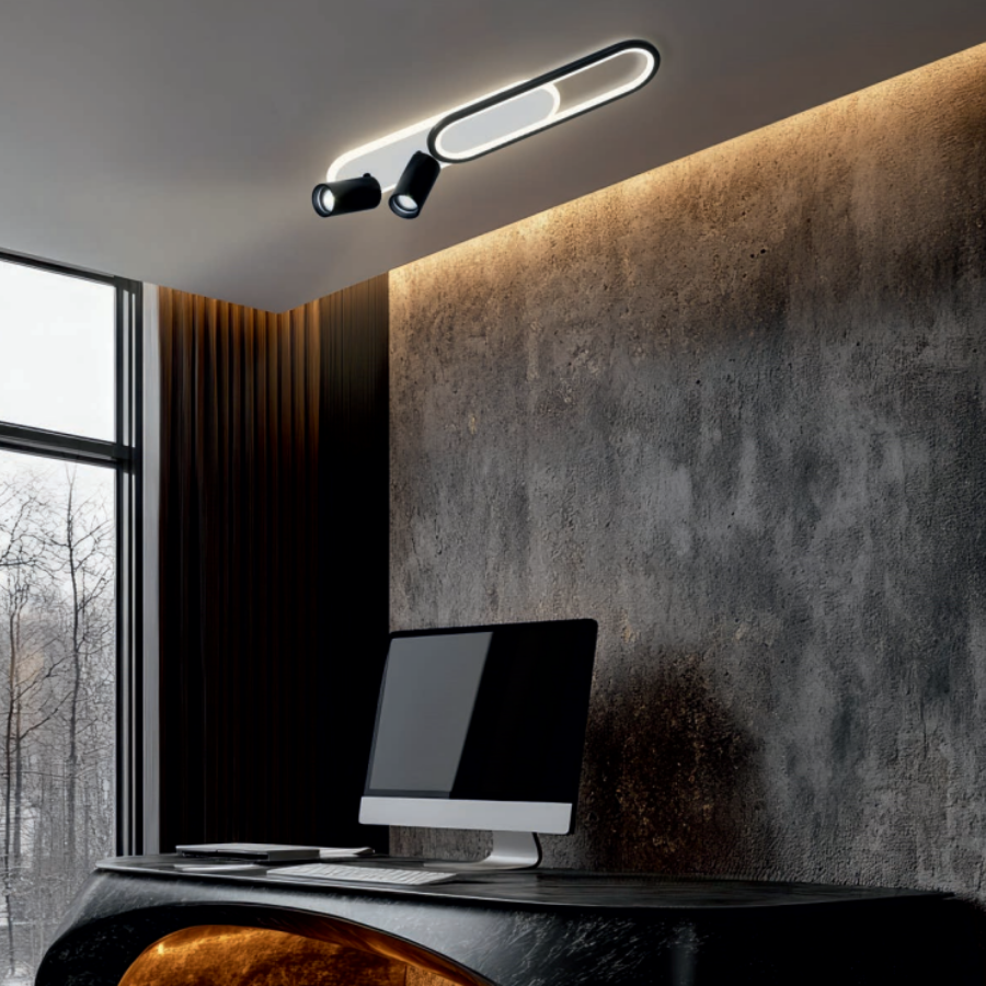 Spot Parma 1 Long czarno–biały LED 18W CCT